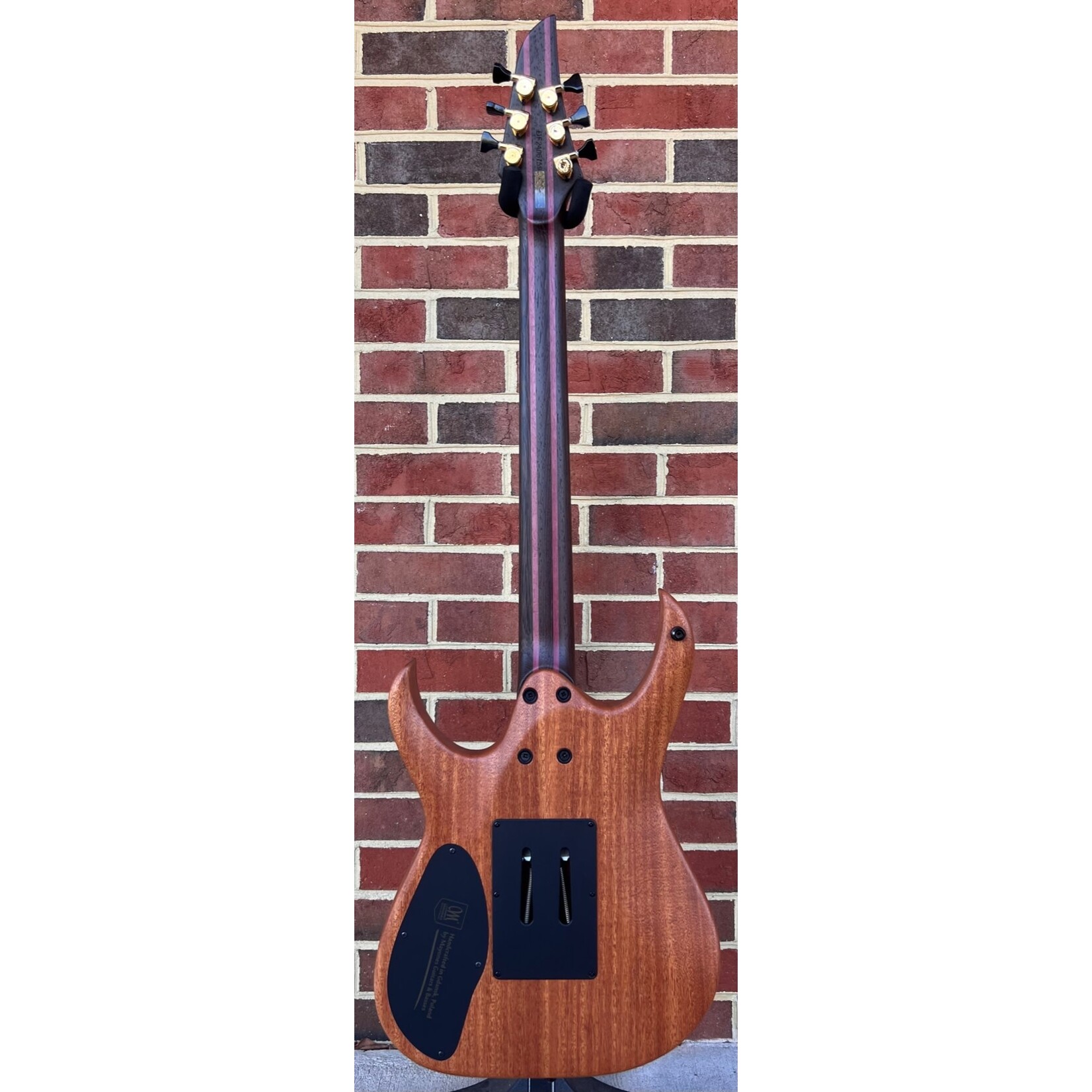 Mayones Mayones Duvell Elite Gothic Pro 6-String, Monolithic Black Top, Ash Top, Mahogany Body, Schaller Lockmeister Tremolo, Mayones Velvetrone Ironside + Solium Pickups, Mayones Hybrid Case