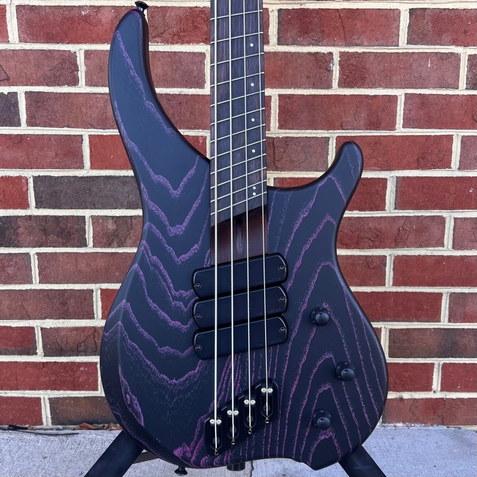 Dingwall Dingwall Custom ABZ 4-String, Black with Pink Ceruse Satin, Swamp Ash Body, Roasted Ash Neck, Ebony Fretboard, Super Fatty II Pickups, D-Roc Rotary, Mini Toggles, Dunlop Flush Mount Strap Locks, Dingwall Deluxe Gig Bag