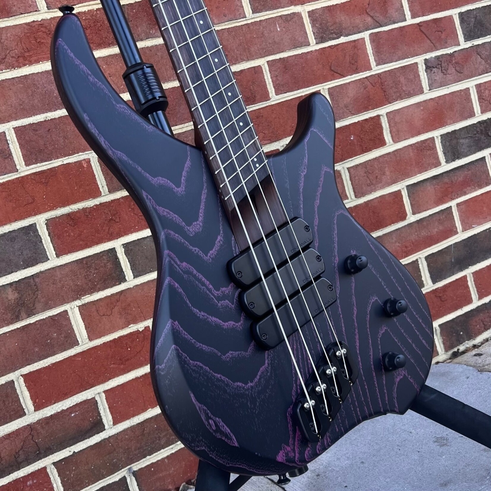 Dingwall Dingwall Custom ABZ 4-String, Black with Pink Ceruse Satin, Swamp Ash Body, Roasted Ash Neck, Ebony Fretboard, Super Fatty II Pickups, D-Roc Rotary, Mini Toggles, Dunlop Flush Mount Strap Locks, Dingwall Deluxe Gig Bag