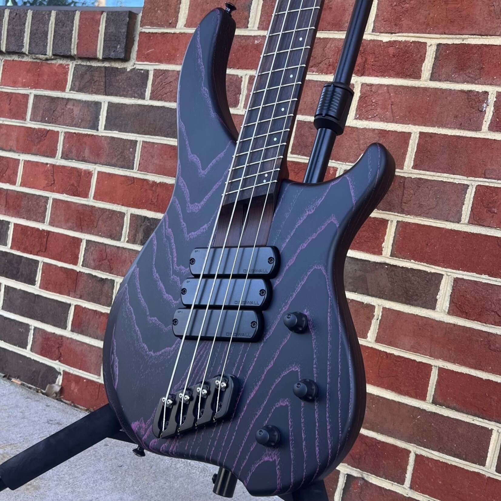Dingwall Dingwall Custom ABZ 4-String, Black with Pink Ceruse Satin, Swamp Ash Body, Roasted Ash Neck, Ebony Fretboard, Super Fatty II Pickups, D-Roc Rotary, Mini Toggles, Dunlop Flush Mount Strap Locks, Dingwall Deluxe Gig Bag