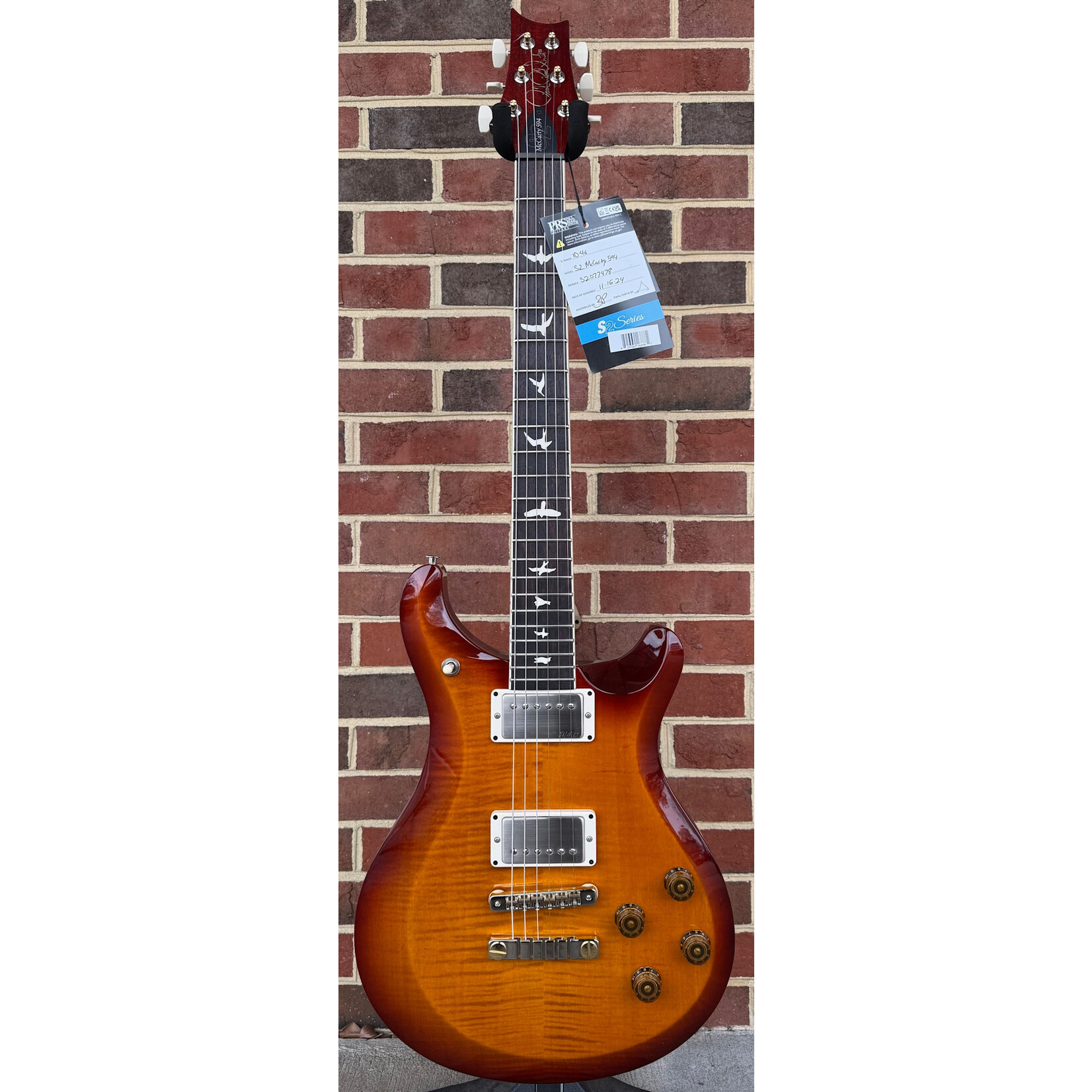 Paul Reed Smith Paul Reed Smith S2 McCarty 594, Dark Cherry Sunburst, Flame Maple Top, Mahogany Body & Neck, 58/15 LT Pickups, Gig Bag