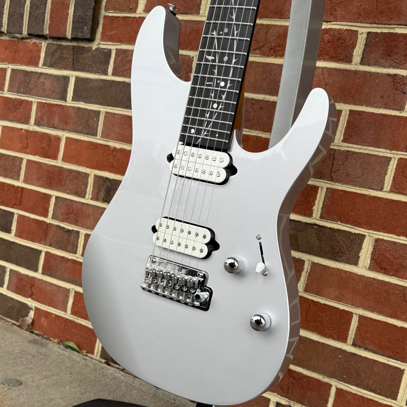 Ibanez Ibanez TOD70 Tim Henson Signature Model 7-String, Classic Silver, Roasted Maple Neck, Ebony Fretboard, Fishman Fluence Tim Henson Signature Pickups, Gotoh Locking Tuners, Gig Bag, SN# 240613352