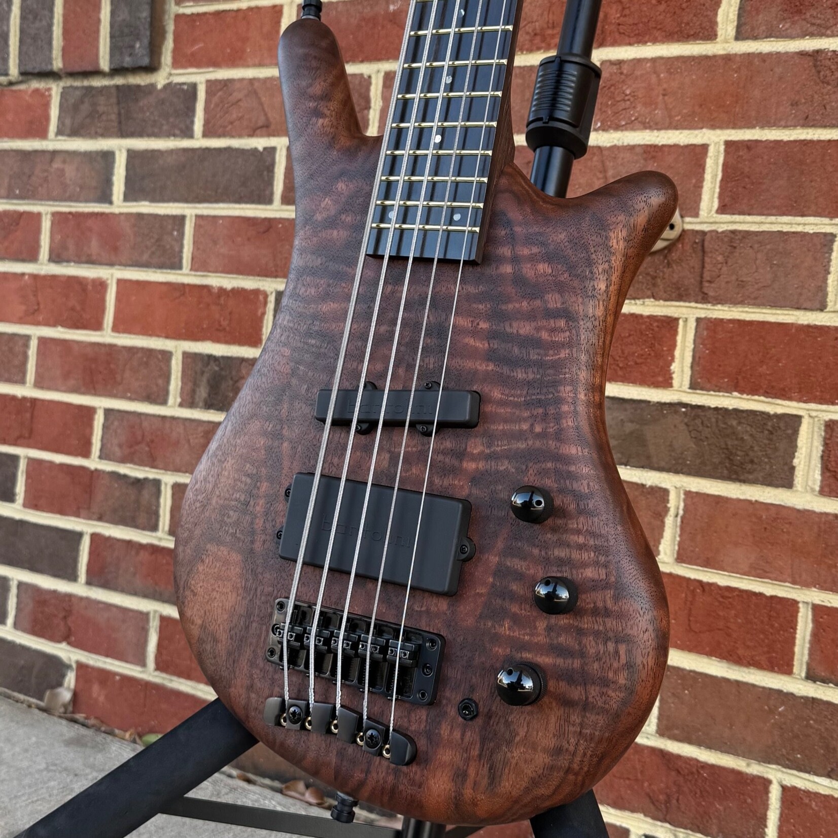 Warwick Warwick Pro Series Thumb Bolt-On 5-String, 2024 Limited Edition, #41 of 115, Flamed Walnut Top, Walnut Body, Wenge Neck, Tiger Stripe Ebony Fretboard, Bartolini J/MM Pickups, Warwick Deluxe Gig Bag