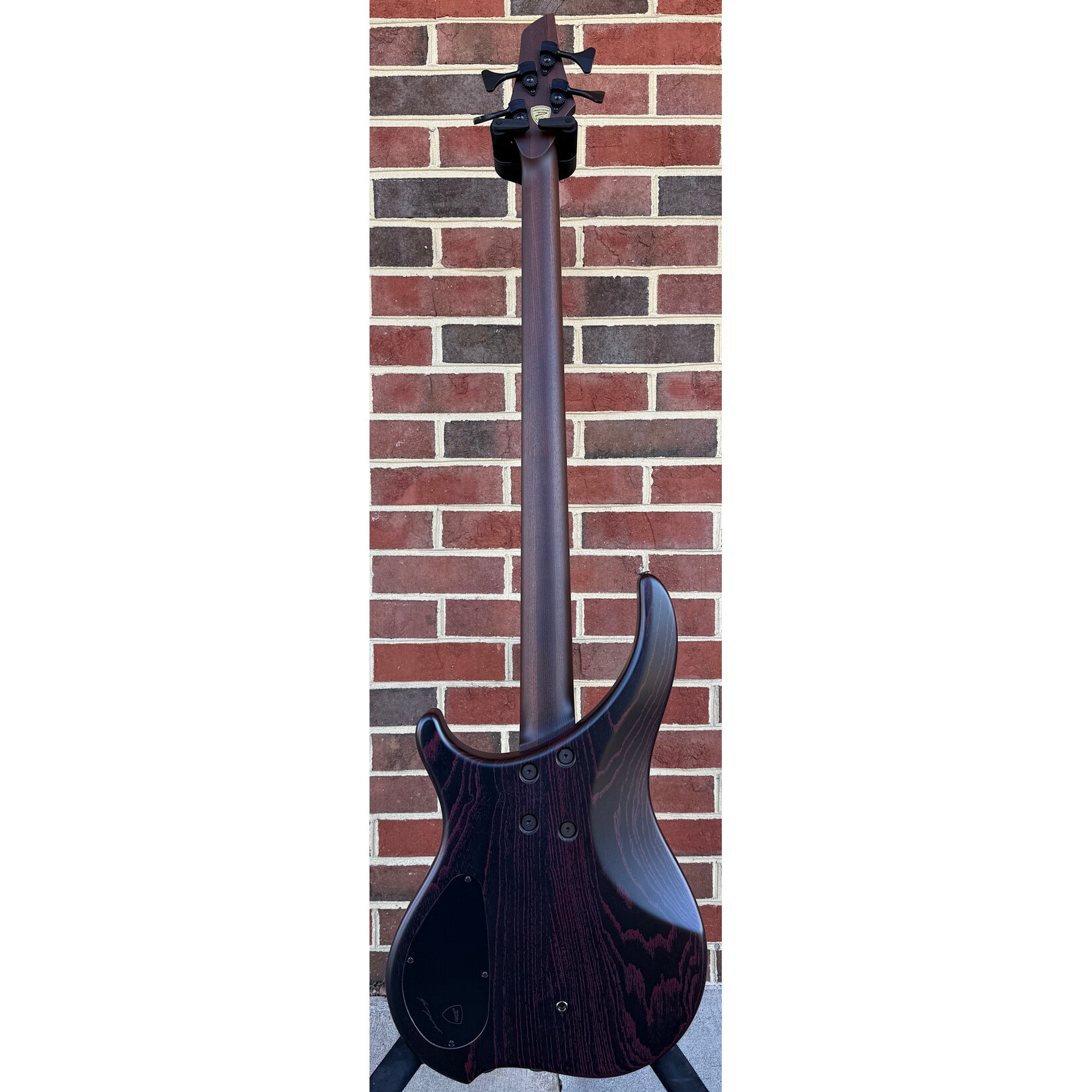 Dingwall Dingwall ABZ Custom 4-String Fretless, Black with Pink Ceruse Satin, Swamp Ash Body, Roasted Ash Neck, Macassar Ebony Fretboard, Segmented Fret Lines, Super Fatty II Pickups, Passive Electronics w/ Toggles, Dingwall Deluxe Gig Bag