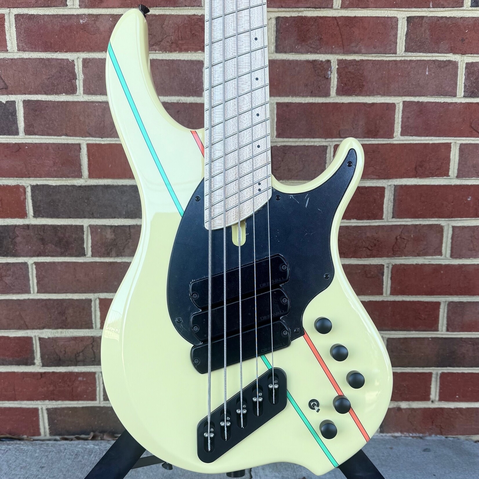 Dingwall Dingwall JT3 5-String John Taylor Signature Model, Gloss Primrose w/ Rio Stripes, Nyatoh Body, Maple Neck, Maple Fretboard, Matching Headstock, Neve Preamp, Gig Bag, SN# 16328