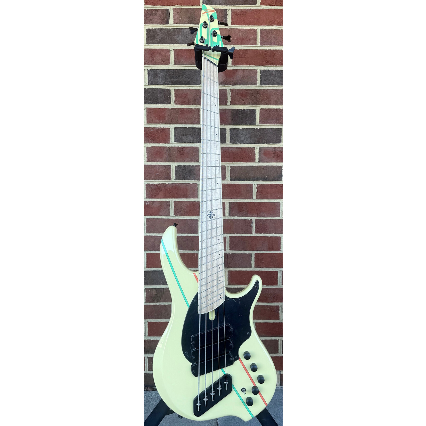 Dingwall Dingwall JT3 5-String John Taylor Signature Model, Gloss Primrose w/ Rio Stripes, Nyatoh Body, Maple Neck, Maple Fretboard, Matching Headstock, Neve Preamp, Gig Bag, SN# 16328