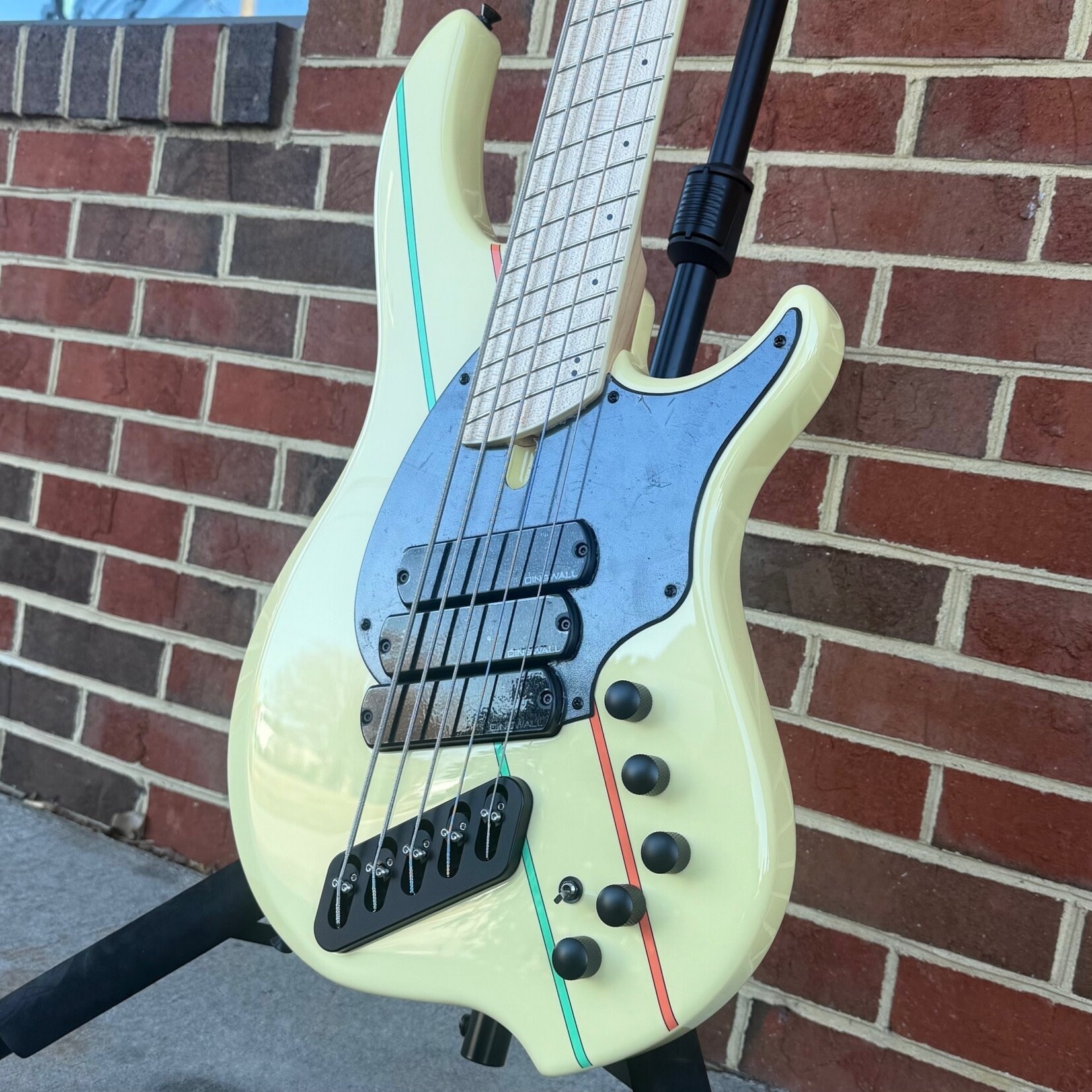 Dingwall Dingwall JT3 5-String John Taylor Signature Model, Gloss Primrose w/ Rio Stripes, Nyatoh Body, Maple Neck, Maple Fretboard, Matching Headstock, Neve Preamp, Gig Bag, SN# 16328