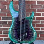 Dingwall Dingwall Z3 6-String, Purple to Turquoise Reverseburst, Maple Burl X-Top, Swamp Ash Body, 5pc Maple Neck, Wenge Fretboard, Colored Pearloid Speedo Bar Inlays, Super Fatty II Pickups, Neve Preamp w/ Master Tone Control, Dingwall Deluxe Gig Bag (USED)