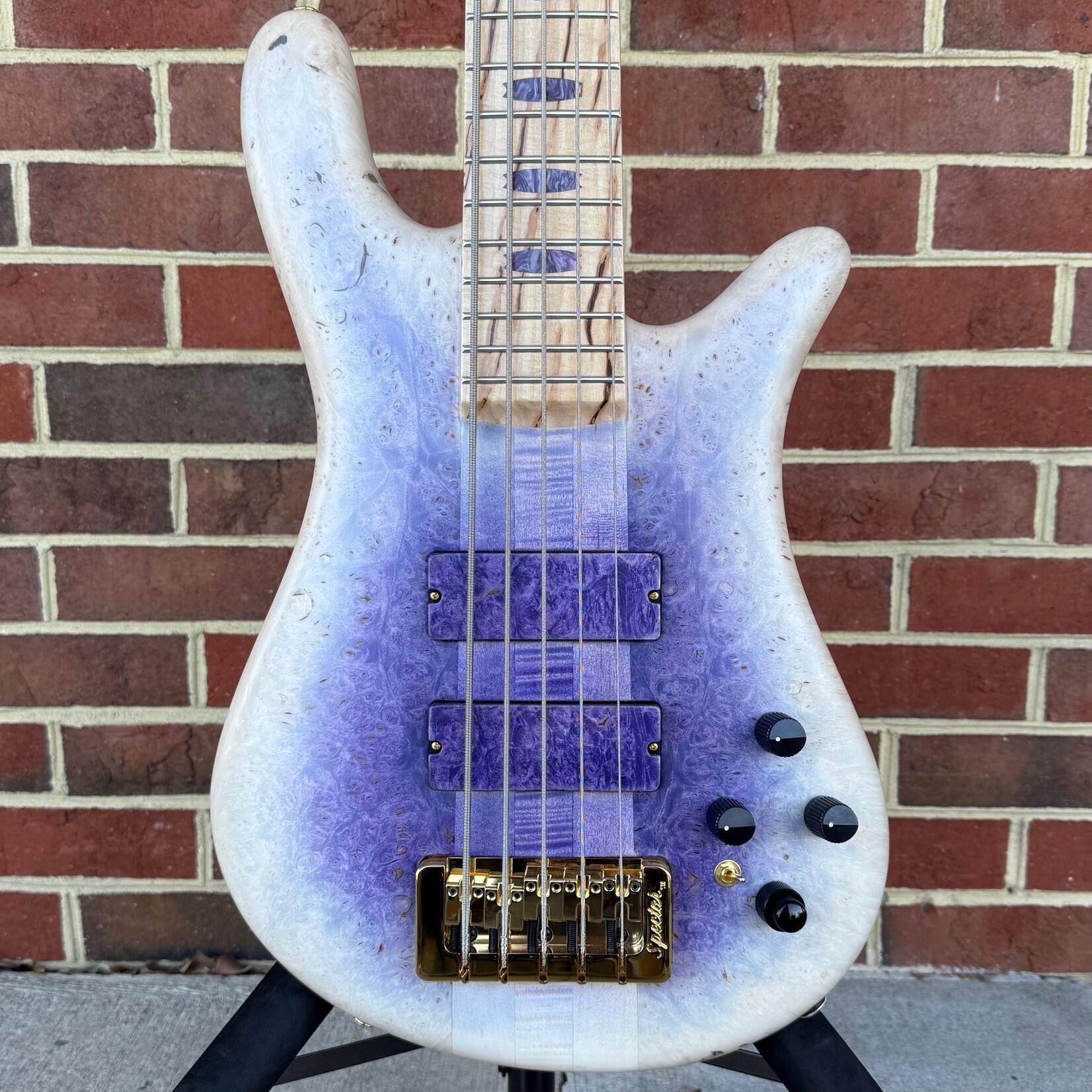 Spector USA NS-5XL, Purple to White Reverseburst, Maple Burl Top, Empresswood Body, 3pc Maple Neck, Thin Neck Profile, Bark Infused Maple Fretboard, EMG 40DCX Pickups, Darkglass Tone Capsule, TSA Case - The Spector USA NS-5XL, Purple to White Reverseburst, Maple Burl Top, Empresswood Body, 3pc Maple Neck, Thin Neck Profile, Bark Infused Maple Fretboard, EMG 40DCX Pickups, Darkglass Tone Capsule, TSA Case - The
