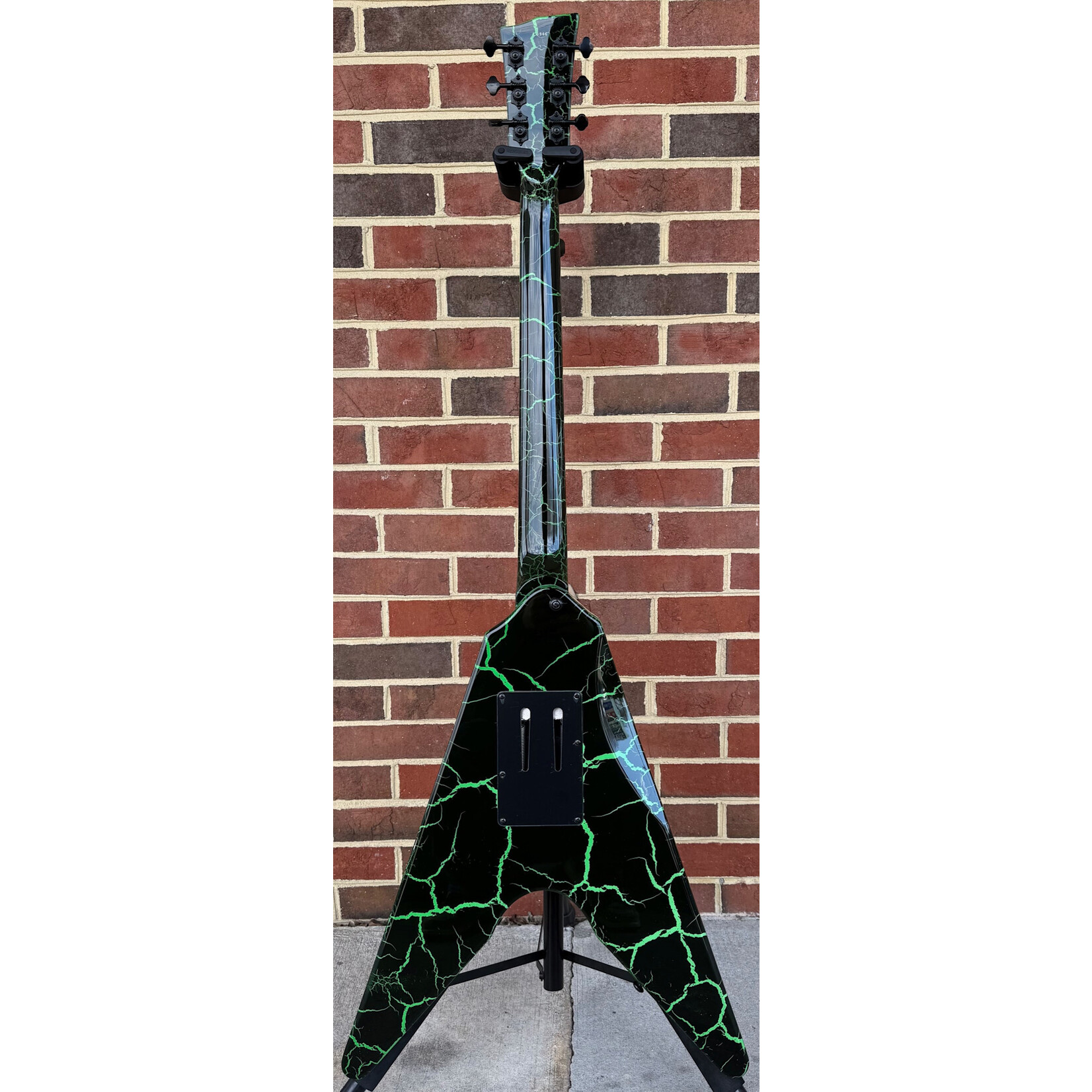 Dunable Guitars Dunable Asteroid DE, Black/Green Crackle, Floyd Rose Tremolo, Dunable Bladewolf Pickups, Gig Bag