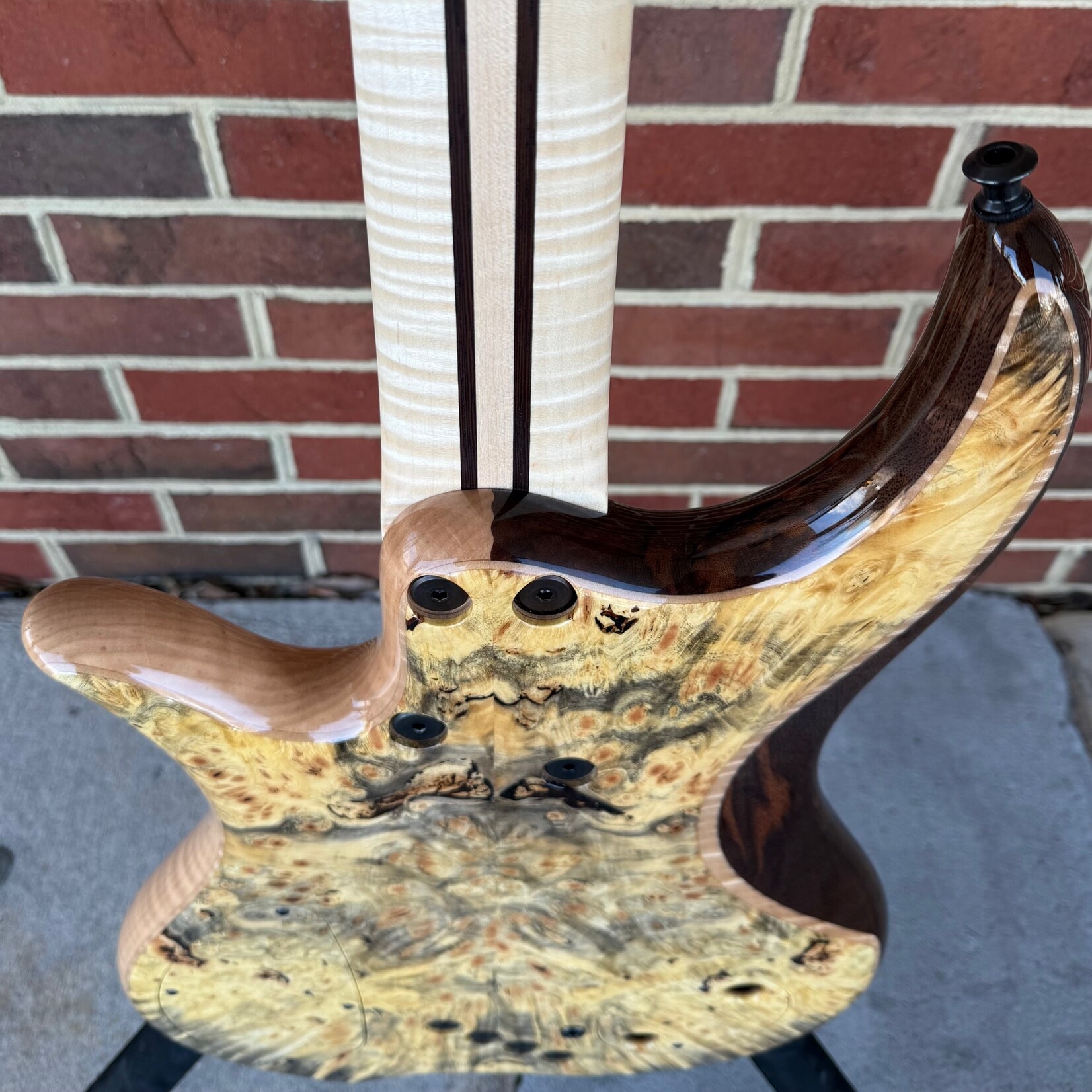 Dingwall Dingwall Prima Artist 5-String, Buckeye Burl Top & Back, Walnut/Flame Maple Body, 5pc Flame Maple/Wenge Neck, Pale Moon Ebony Fretboard, Flame Maple Contrast Layer, PA5 Pickups, Neve Preamp with Master Tone & Mini Toggles, Dingwall Custom Gig Bag
