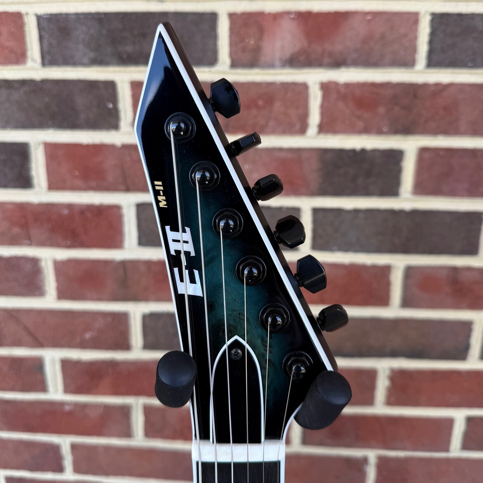 ESP ESP E-II M-II, Neck-Thru, Burl Maple Top, Mercury Blue Burst, Bareknuckle Pickups, Hardshell Case
