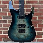 ESP ESP E-II M-II, Neck-Thru, Burl Maple Top, Mercury Blue Burst, Bareknuckle Pickups, Hardshell Case