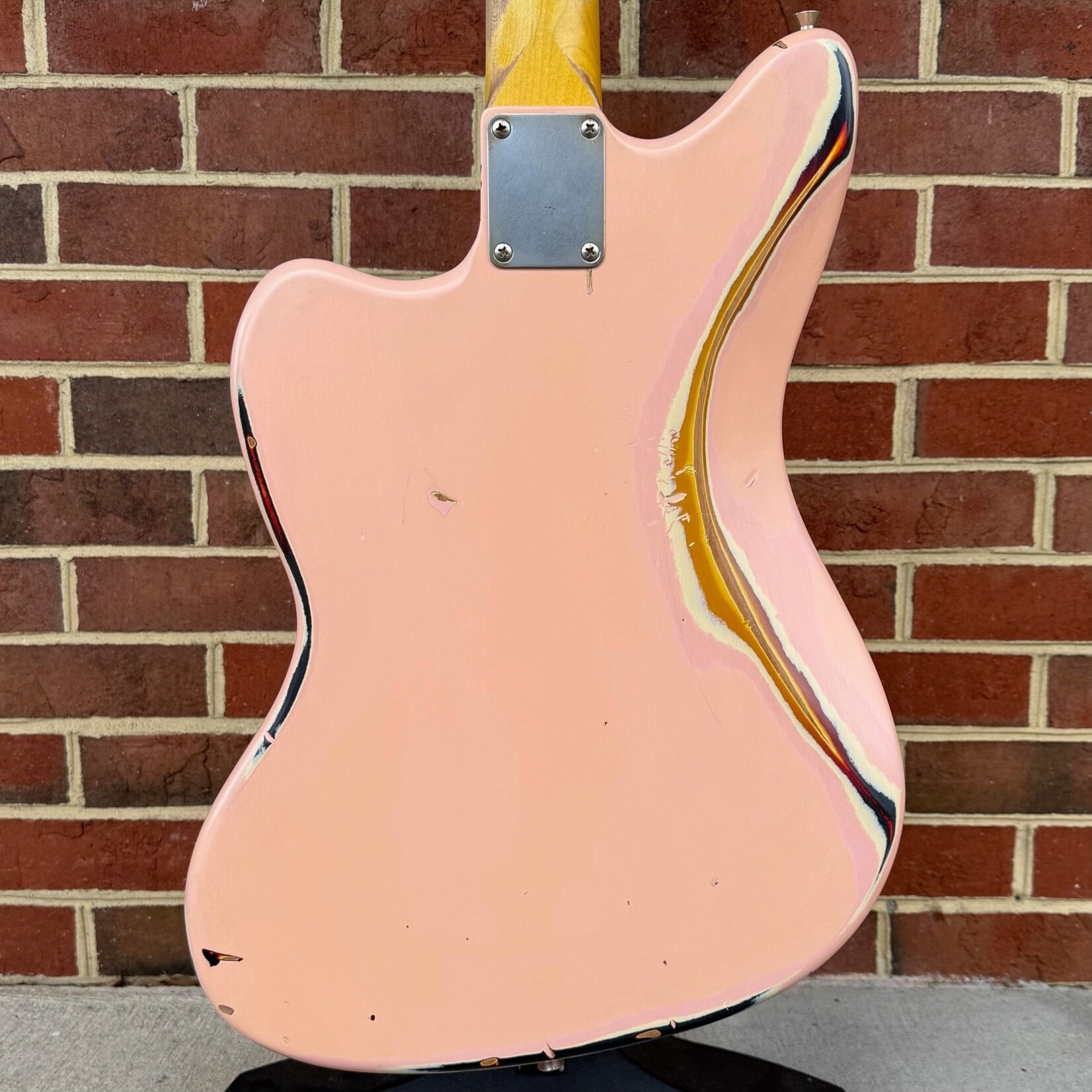 Nash Nash JM-63, Shell Pink Over 3-Tone Burst, Heavy Aging, Alder Body, Maple Neck, Rosewood Fretboard, Lollar Special JM Pickups, Black Pickguard, White Pickups & Knobs, Hardshell Case