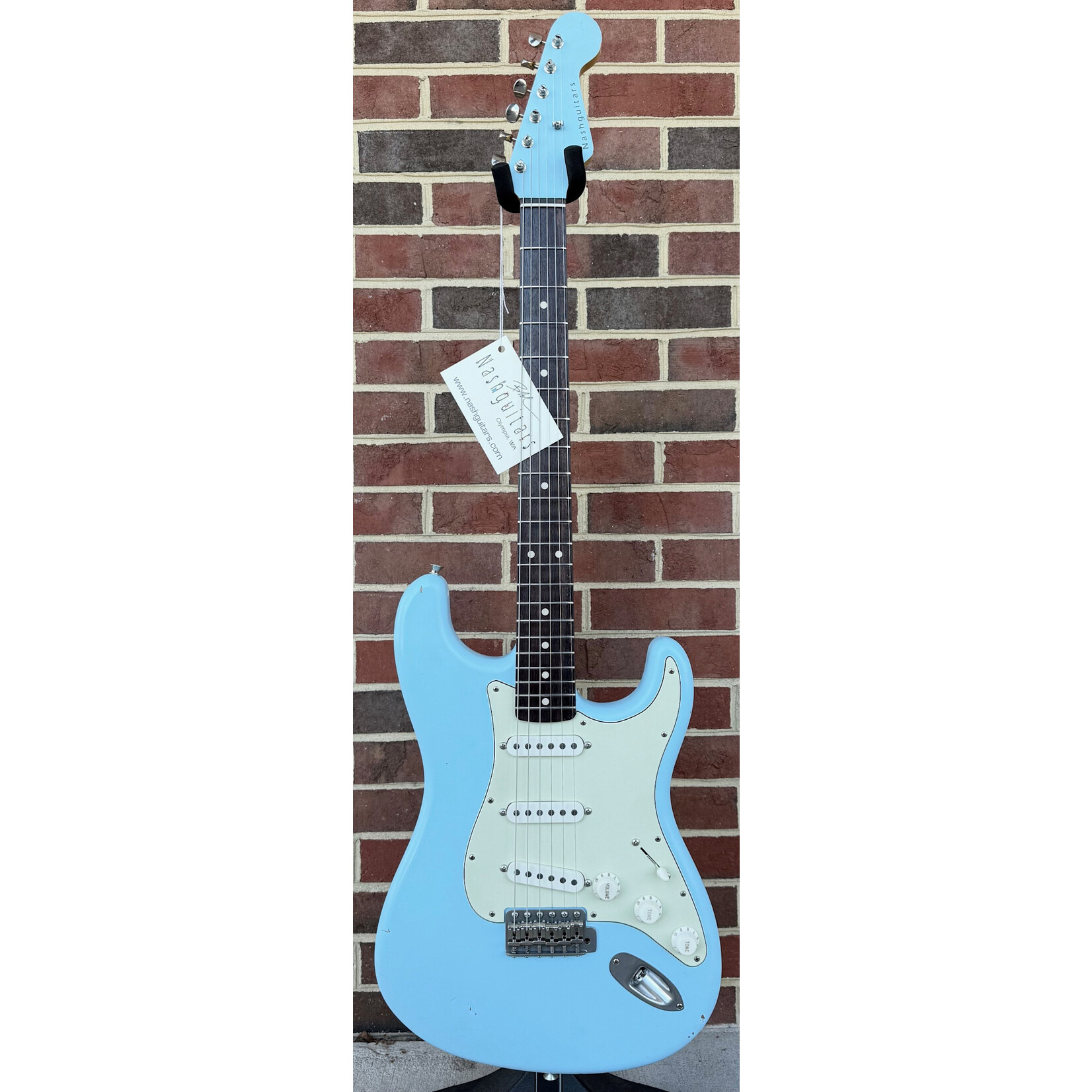 Nash Nash S-63, Sonic Blue, Alder Body, Light Aging, Maple Neck, Rosewood Fretboard, Matching Headstock, Lollar Pickups, Hardshell Case