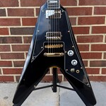 Dunable Guitars Dunable Asteroid DE, Gloss Black, Gold Hardware, Ebony Fretboard, Block Inlays, Gig Bag