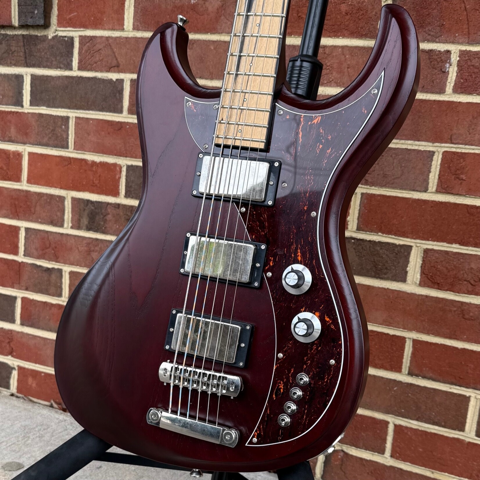 Dunable Guitars Dunable Gnarwhal VI, 30.75" Scale, Tortoise Red, Swamp Ash Body, Maple Neck, Pale Moon Ebony Fretboard, Black Binding, Luminlay Dot Inlays, Hipshot Tone A Matic Bridge, Graph Tech Ratio Tuners, Hardshell Case