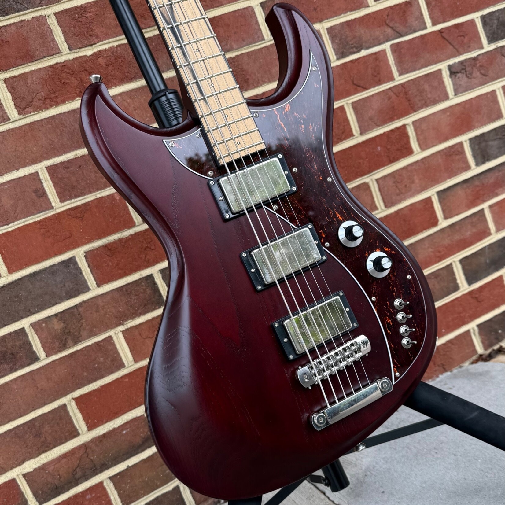 Dunable Guitars Dunable Gnarwhal VI, 30.75" Scale, Tortoise Red, Swamp Ash Body, Maple Neck, Pale Moon Ebony Fretboard, Black Binding, Luminlay Dot Inlays, Hipshot Tone A Matic Bridge, Graph Tech Ratio Tuners, Hardshell Case