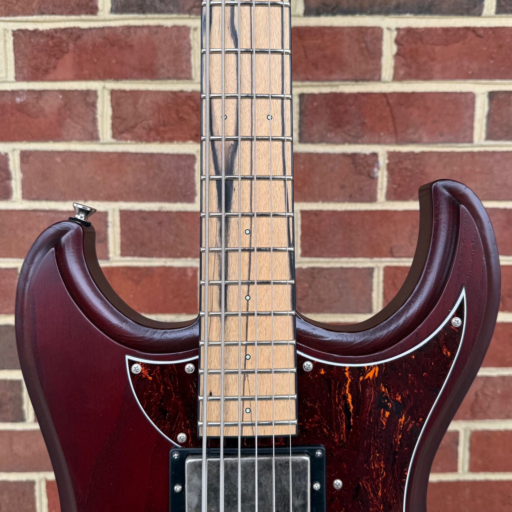 Dunable Guitars Dunable Gnarwhal VI, 30.75" Scale, Tortoise Red, Swamp Ash Body, Maple Neck, Pale Moon Ebony Fretboard, Black Binding, Luminlay Dot Inlays, Hipshot Tone A Matic Bridge, Graph Tech Ratio Tuners, Hardshell Case
