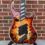 Dingwall Dingwall Custom Z3 5-String, Explosion Burst, Buckeye Burl Top, Wenge Contrast Layer, Swamp Ash Body - Trans White Ceruse with Black Grain Fill, Roasted Ash Neck, Ebony Fretboard, White Pearloid Block Inlays, Neve Preamp w/ Toggles, Dingwall Deluxe Bag