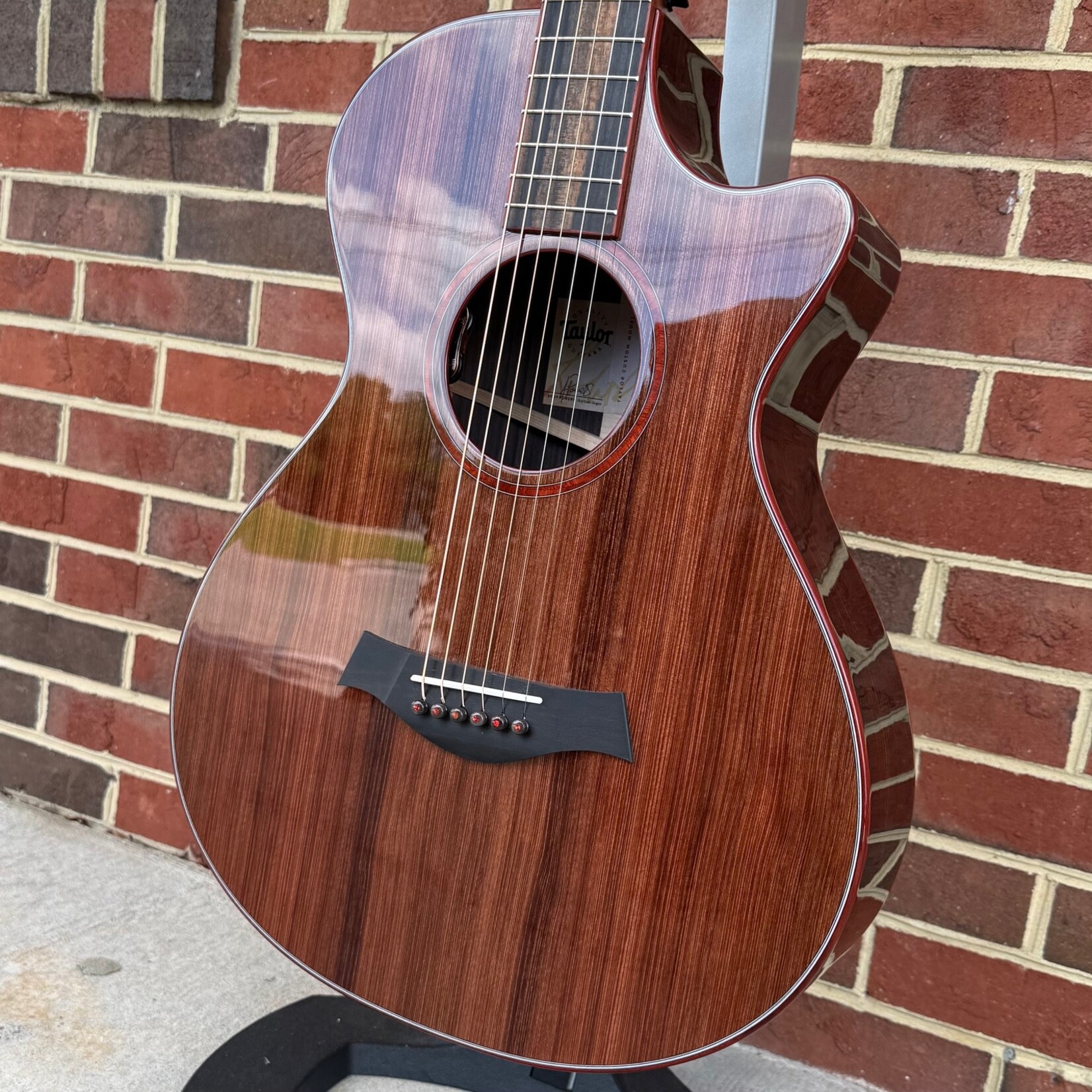 Taylor Taylor NAMM 2025 Catch Custom #25 "Le Rouge" - 1 of 20, Grand Concert 12-Fret, Sinker Redwood Top, AA Indian Rosewood Back & Sides, Variegated Ebony Fretboard, Bloodwood Binding & Rosette, Gotoh 510 Antique Chrome Tuners, LR Baggs Elemen
