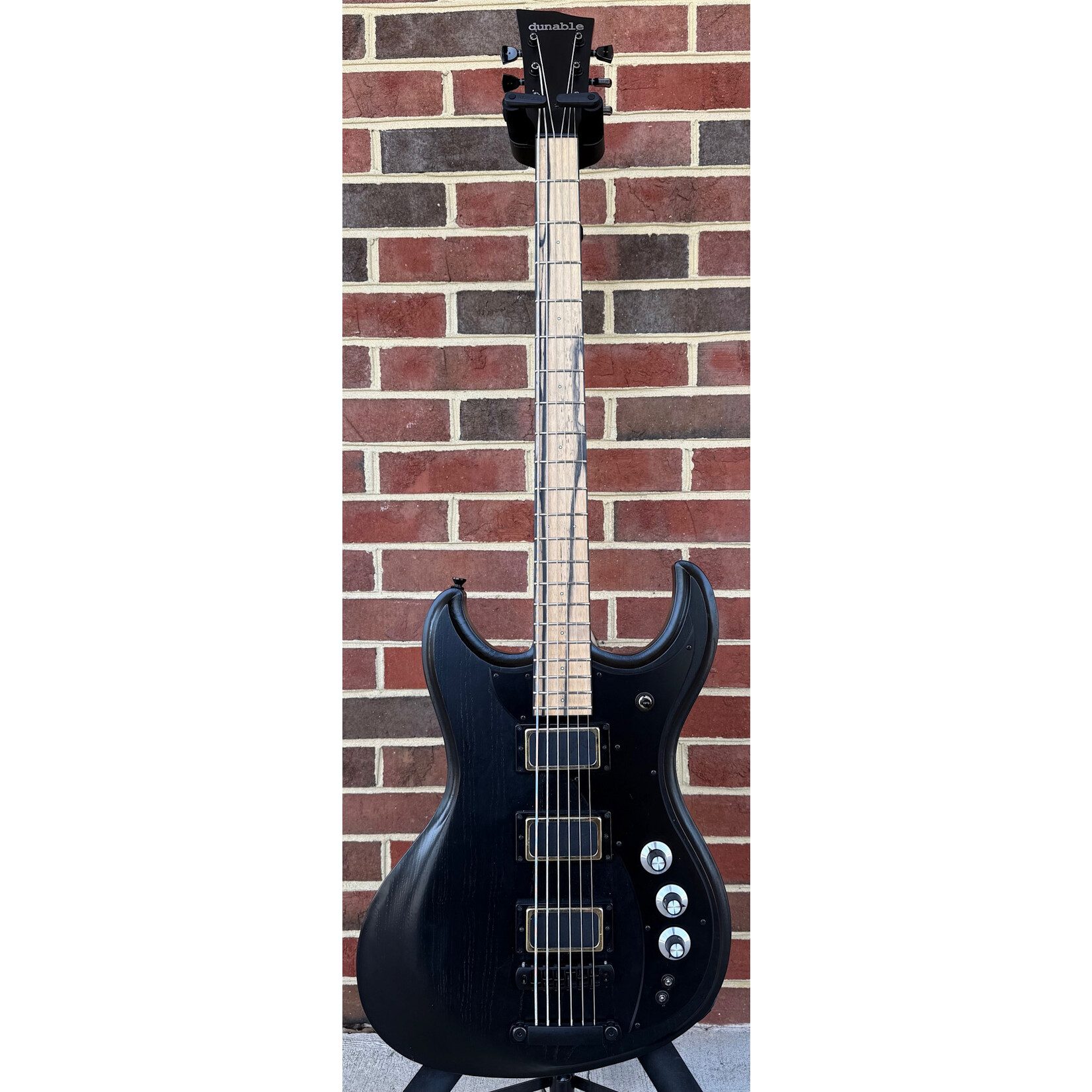 Dunable Guitars Dunable Gnarwhal VI, 30.75" Scale, Black Satin, Swamp Ash Body, Maple Neck, Pale Moon Ebony Fretboard, Black Binding, Luminlay Dot Inlays, Hipshot Tone A Matic Bridge, Graph Tech Ratio Tuners, Hardshell Case