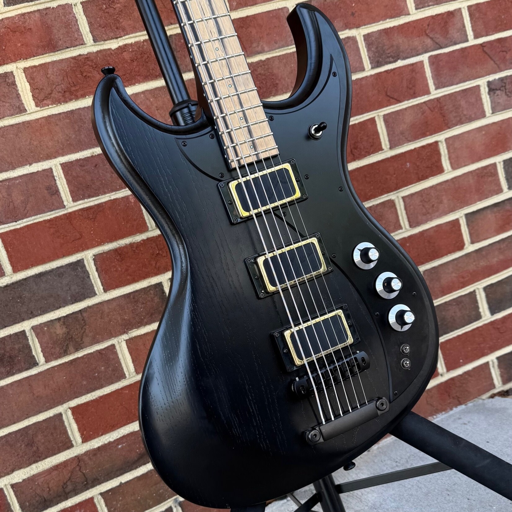Dunable Guitars Dunable Gnarwhal VI, 30.75" Scale, Black Satin, Swamp Ash Body, Maple Neck, Pale Moon Ebony Fretboard, Black Binding, Luminlay Dot Inlays, Hipshot Tone A Matic Bridge, Graph Tech Ratio Tuners, Hardshell Case