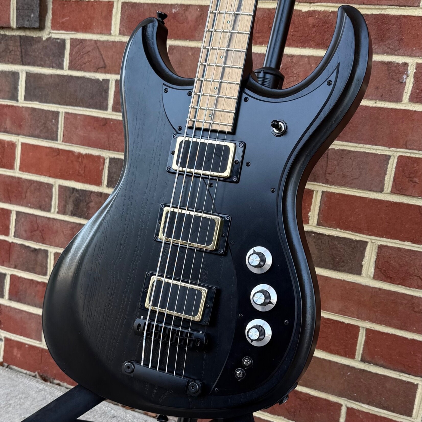 Dunable Guitars Dunable Gnarwhal VI, 30.75" Scale, Black Satin, Swamp Ash Body, Maple Neck, Pale Moon Ebony Fretboard, Black Binding, Luminlay Dot Inlays, Hipshot Tone A Matic Bridge, Graph Tech Ratio Tuners, Hardshell Case