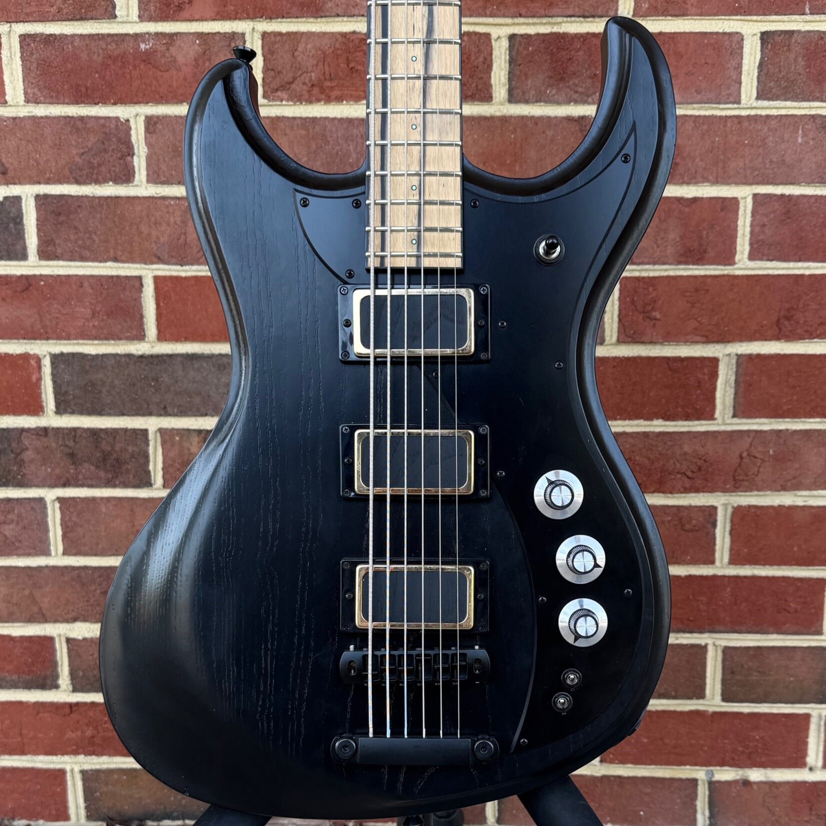 Dunable Guitars Dunable Gnarwhal VI, 30.75" Scale, Black Satin, Swamp Ash Body, Maple Neck, Pale Moon Ebony Fretboard, Black Binding, Luminlay Dot Inlays, Hipshot Tone A Matic Bridge, Graph Tech Ratio Tuners, Hardshell Case