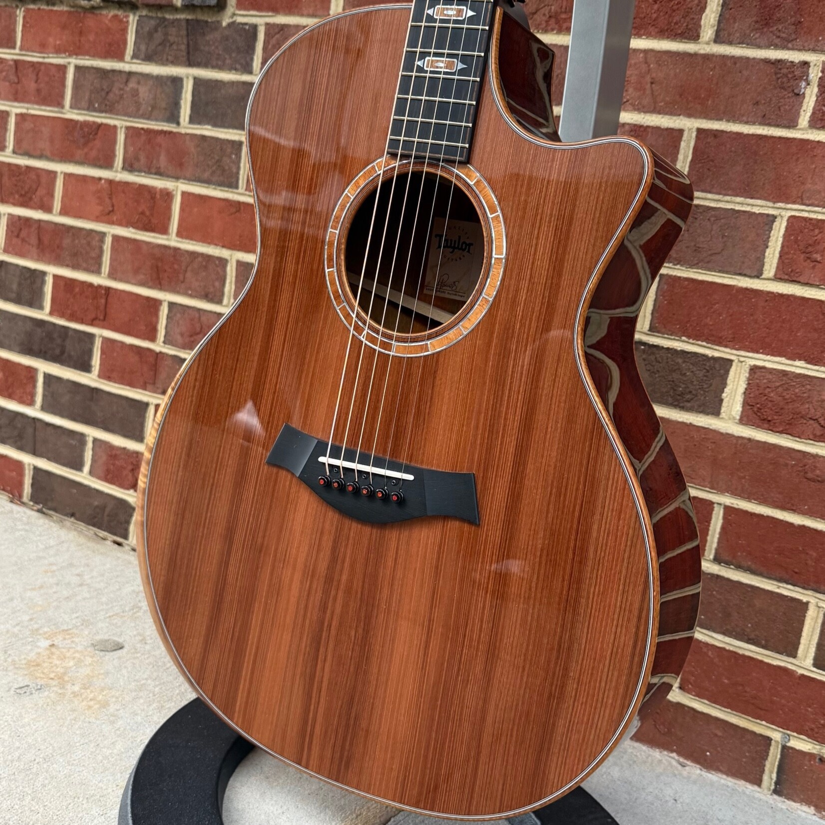 Taylor Taylor NAMM 2025 Catch Custom #8 "Sequoia" - 1 of 25, Grand Auditorium, Sinker Redwood Top, Cocobolo Back & Sides, Koa Binding with Armrest, Faceted Inlay & Rosette - Koa & Mother of Pearl, Ebony Back Strap, Gotoh Luxury Gold Tuners