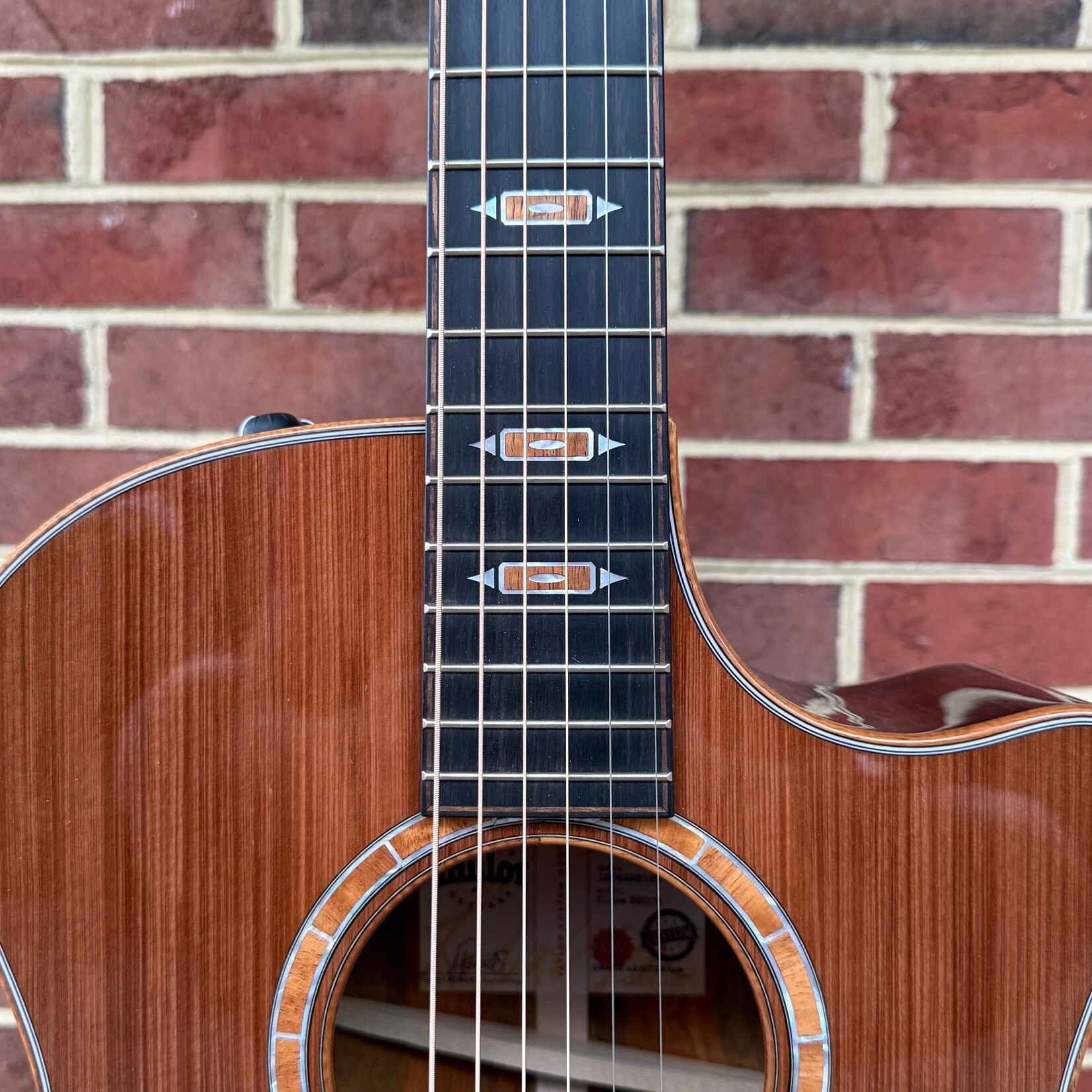 Taylor Taylor NAMM 2025 Catch Custom #8 "Sequoia" - 1 of 25, Grand Auditorium, Sinker Redwood Top, Cocobolo Back & Sides, Koa Binding with Armrest, Faceted Inlay & Rosette - Koa & Mother of Pearl, Ebony Back Strap, Gotoh Luxury Gold Tuners