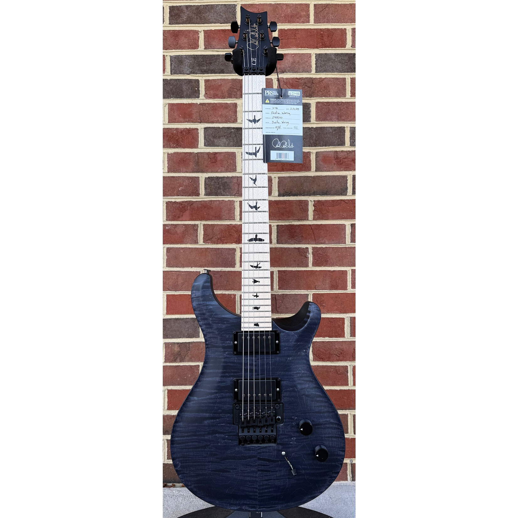 Paul Reed Smith Paul Reed Smith DW CE24 "Floyd", Dustie Waring Signature Model, Grey Black, Stained Binding, Flame Maple Top, Mahogany Body, Maple Neck & Fretboard, Mojotone DW Tomahawk Gen 2 Pickups, Floyd Rose Tremolo, Gig Bag