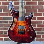 Mayones Mayones Regius Core 6, Lava Burst Gloss, Master Grade Eye Poplar Top, Swamp Ash T.E.W. Body, 5A Pale Moon Ebony Fretboard, Velvetrone Ironside + Solium Pickups, Pale Moon Ebony Knobs, Hipshot Bridge & Locking Tuners, Mayones Hiscox Hardshell Case