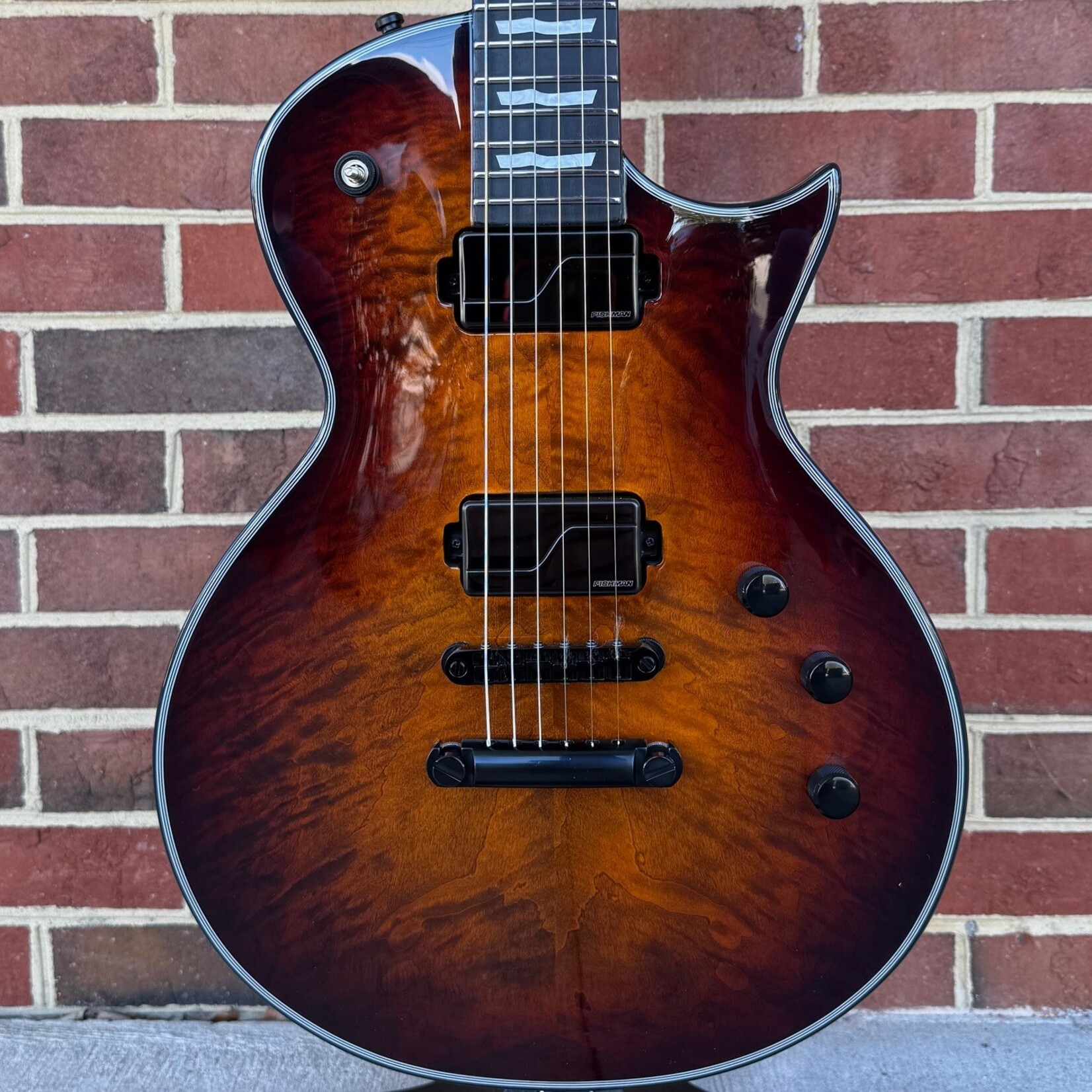 ESP ESP E-II Eclipse, Tiger Eye Sunburst, Quilted Maple Top, Mahogany Neck & Body, Ebony Fretboard, Fishman Fluence Modern Pickups, Locking Tuners, Hardshell Case