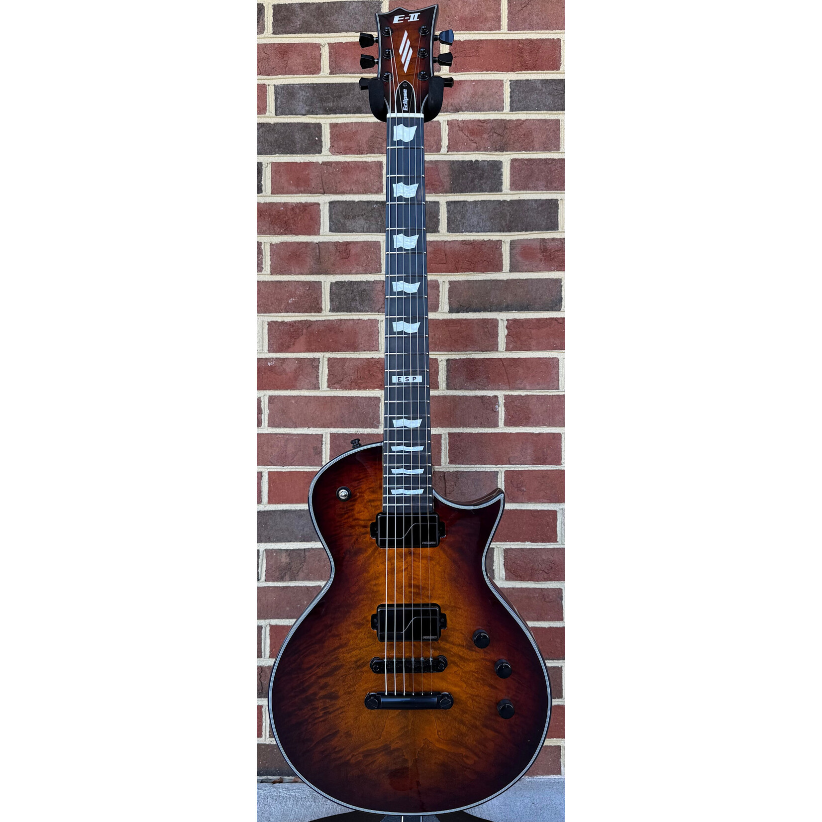 ESP ESP E-II Eclipse, Tiger Eye Sunburst, Quilted Maple Top, Mahogany Neck & Body, Ebony Fretboard, Fishman Fluence Modern Pickups, Locking Tuners, Hardshell Case