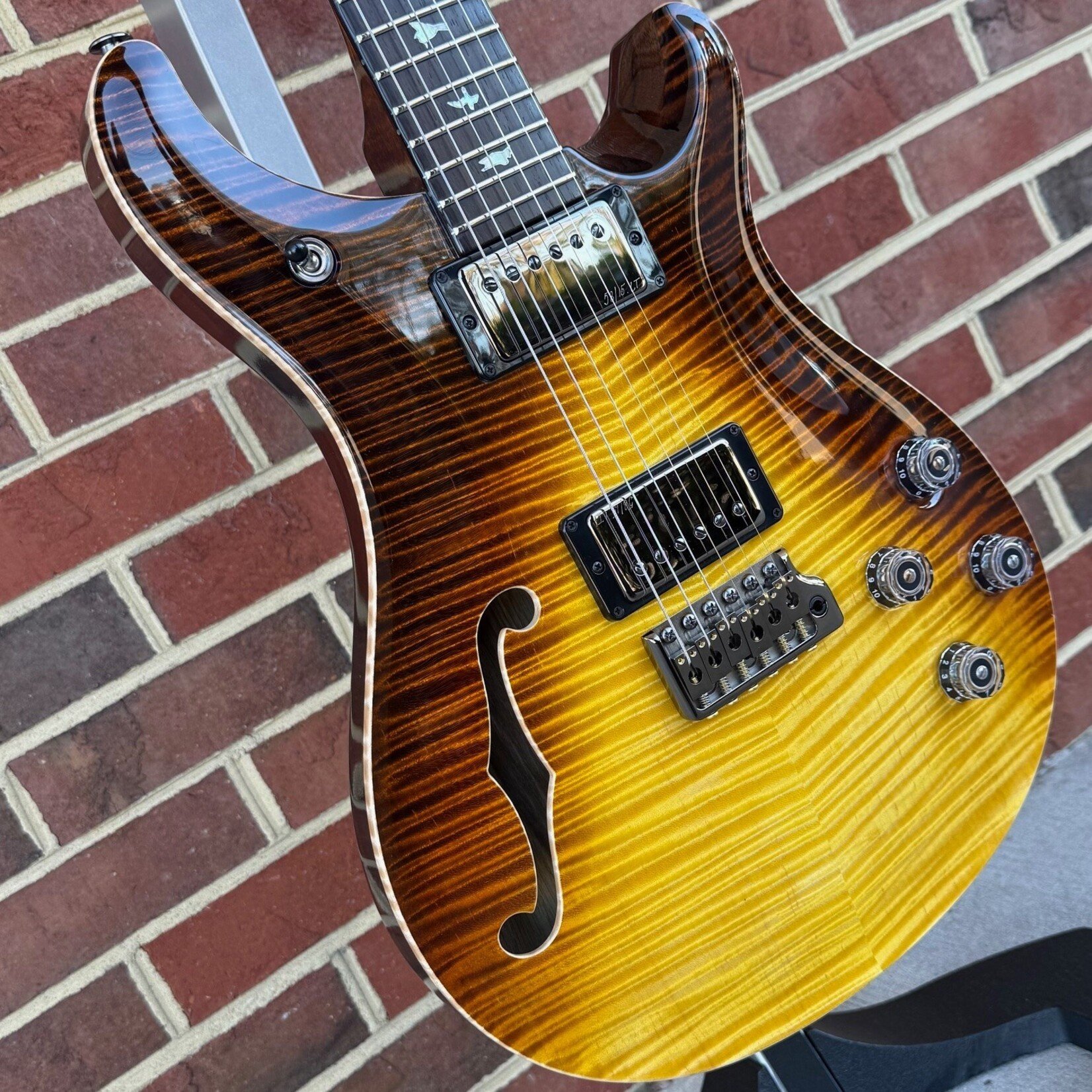Paul Reed Smith Paul Reed Smith Private Stock #11939, McCarty 594 Semi-Hollow Tremolo, Sandstorm Dragon's Breath, East Coast Wide Flame Maple Top, Black Limba Body, Curly Maple Neck, Brazilian Rosewood Fretboard
