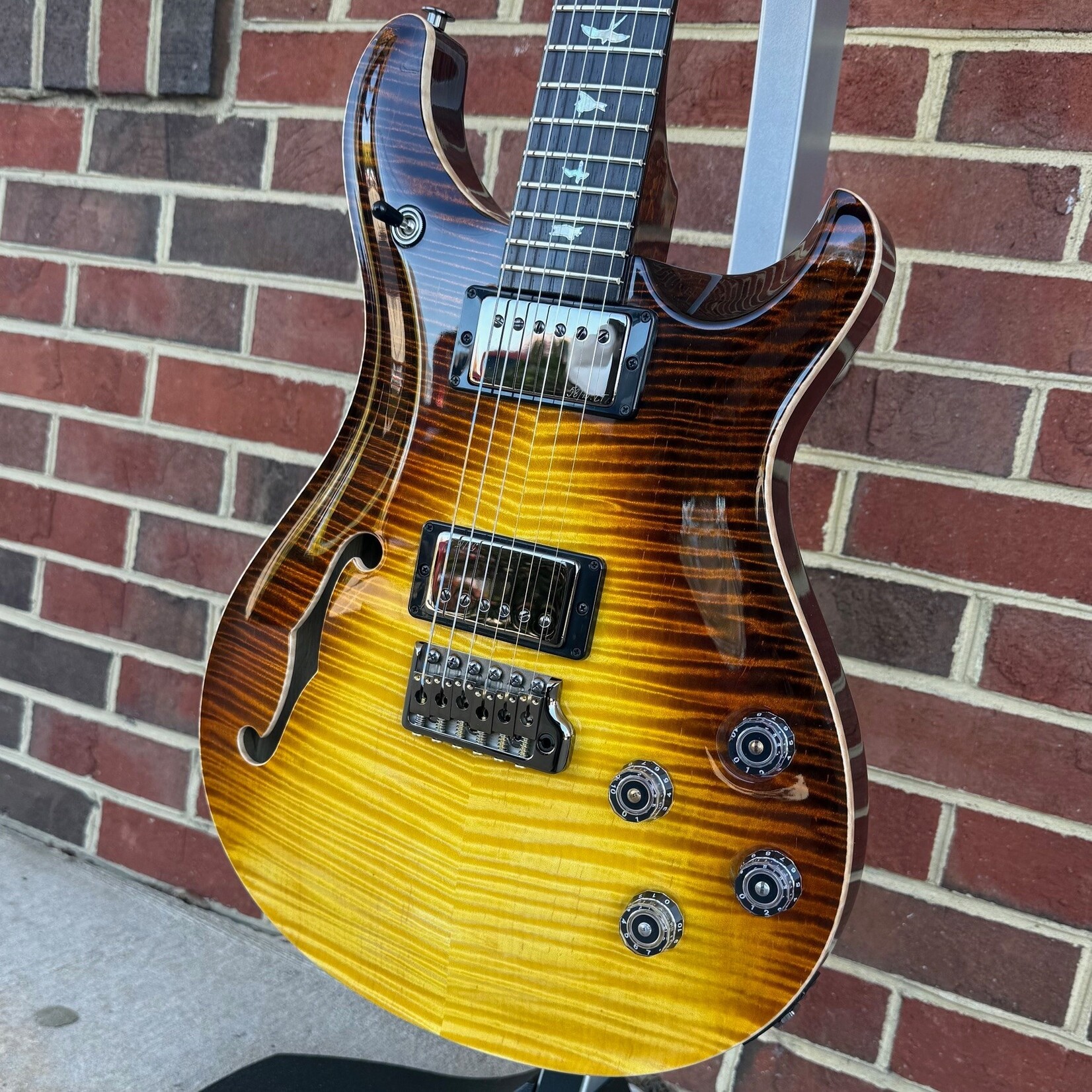 Paul Reed Smith Paul Reed Smith Private Stock #11939, McCarty 594 Semi-Hollow Tremolo, Sandstorm Dragon's Breath, East Coast Wide Flame Maple Top, Black Limba Body, Curly Maple Neck, Brazilian Rosewood Fretboard