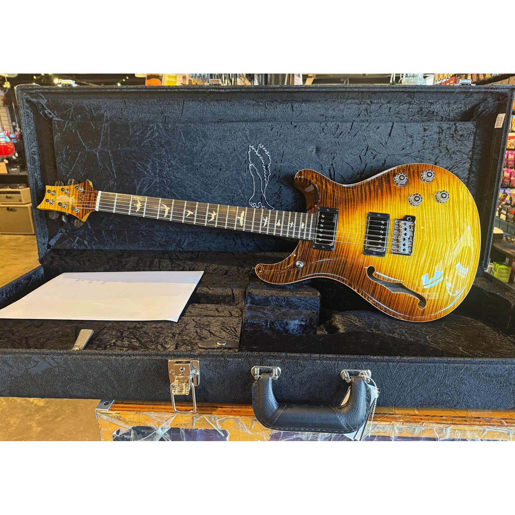 Paul Reed Smith Paul Reed Smith Private Stock #11939, McCarty 594 Semi-Hollow Tremolo, Sandstorm Dragon's Breath, East Coast Wide Flame Maple Top, Black Limba Body, Curly Maple Neck, Brazilian Rosewood Fretboard