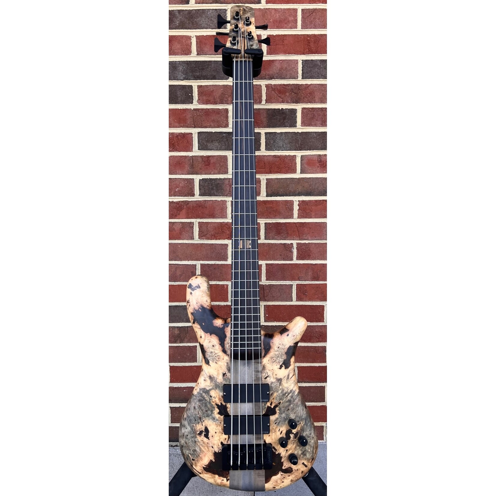 Spector Spector USA NS-5XL, The Music Loft 30th Anniversary, Buckeye Burl Top, Black Limba Body, 3pc Maple Neck - Charcoal Stain, Macassar Ebony Fretboard, Pale Moon Ebony 12th Fret Inlay, TSA Case (USED/CONSIGNMENT)