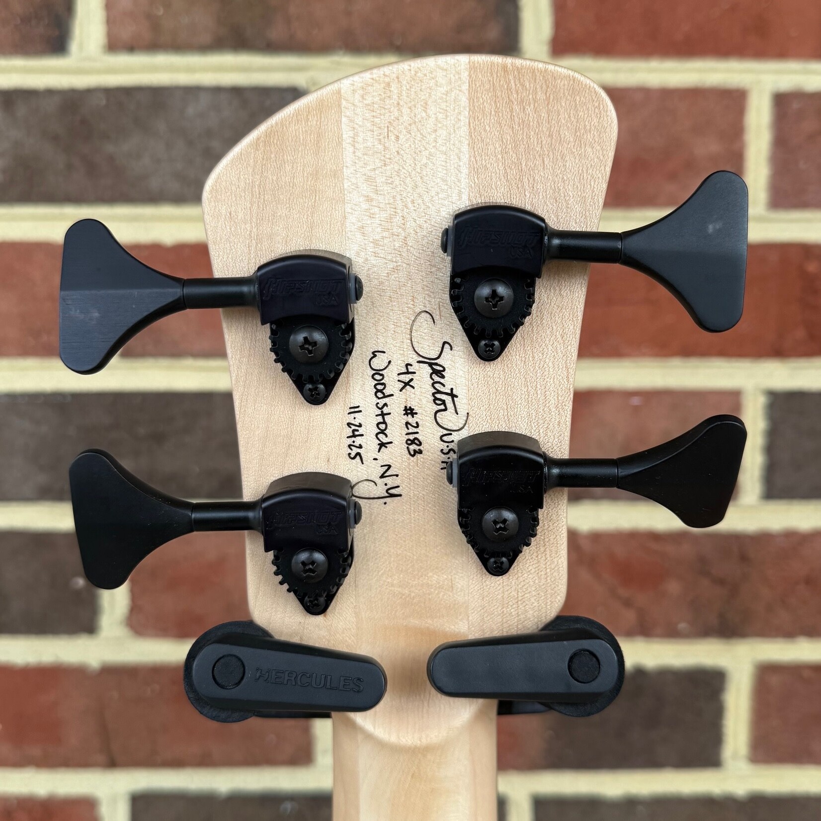 Spector Spector USA NS-4X, Buckeye Burl Top, Swamp Ash Body, 3pc Maple Neck, Pale Moon Ebony Fretboard, Black Mother of Pearl Inlays, Matching Headstock, EMG 35DCX Pickups, HAZ 18-volt Preamp, Spector Deluxe Gig Bag