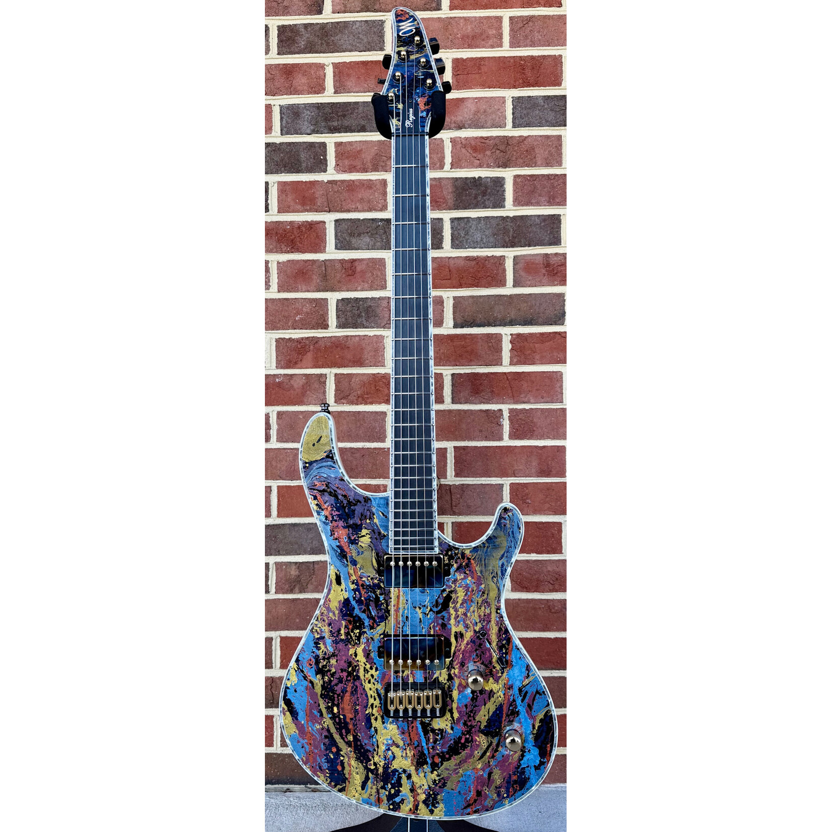 Mayones Mayones Regius 6, NAMM 2026 41/50, Imperial Nebula Splash, 3A Flamed Maple Top, Swamp Ash Body, Velvetrone Ironside + Solium Pickups, Petrol Covers with Black Screws, Mayones Hybrid Double Deck Case