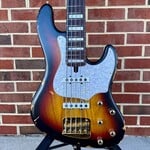 Mayones Mayones Jabba HF Aged 5, NAMM 2026 16/50, Sunburst, Swamp Ash Body, 1pc Maple TEW Neck, Rosewood Fretboard, Block Inlays, Clear Acrylic Ramp, Mayones Double Deck Bass Case