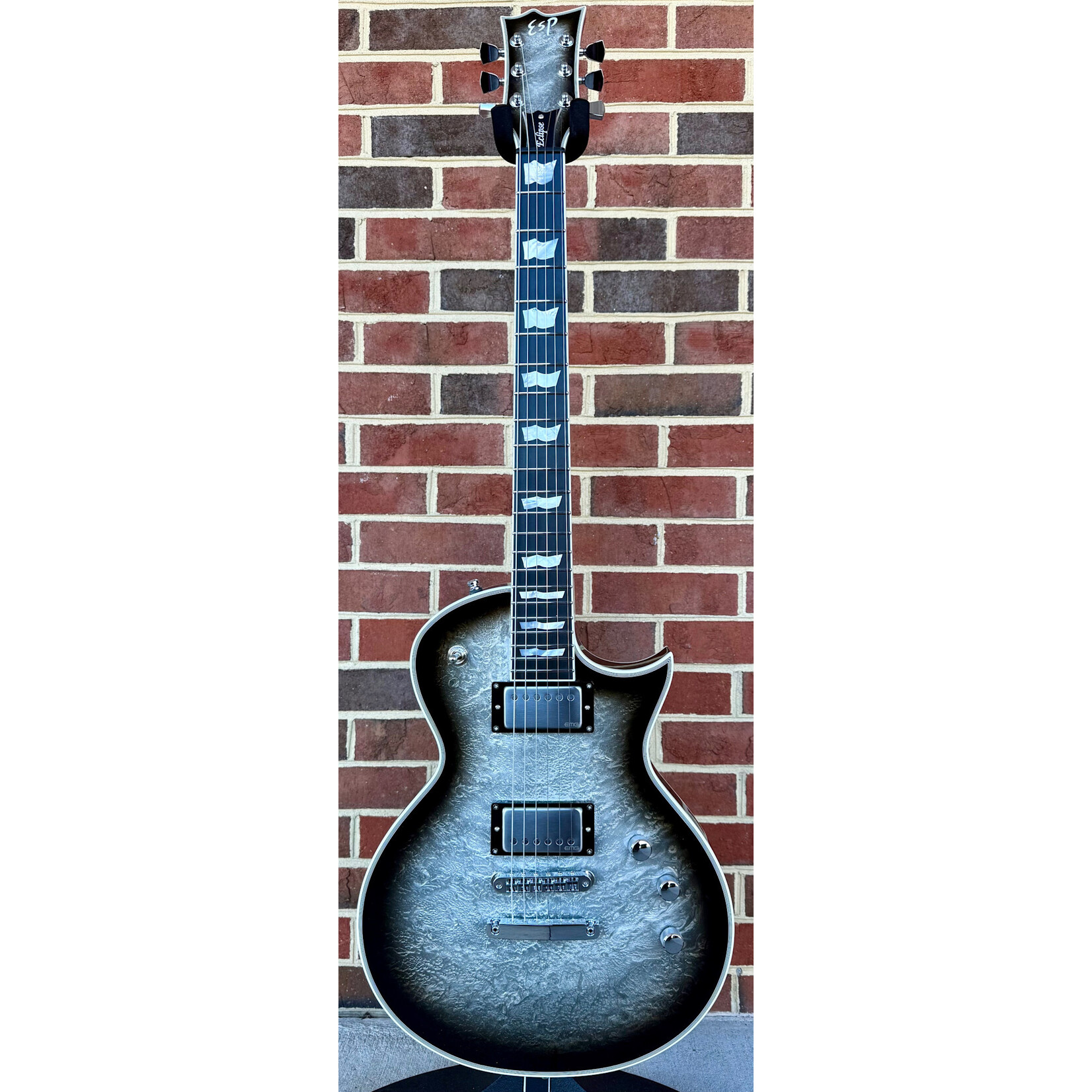 ESP ESP Original Series Eclipse Custom, Silver Liquid Metal Burst, EMG Het Set, Hardshell Case, SN# E7690252