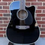 Takamine Takamine EF381DX, 12-String, Gloss Black, Solid Spruce Top, Maple Back & Sides, CT 4B II Preamp, Hardshell Case, SN# 62120590