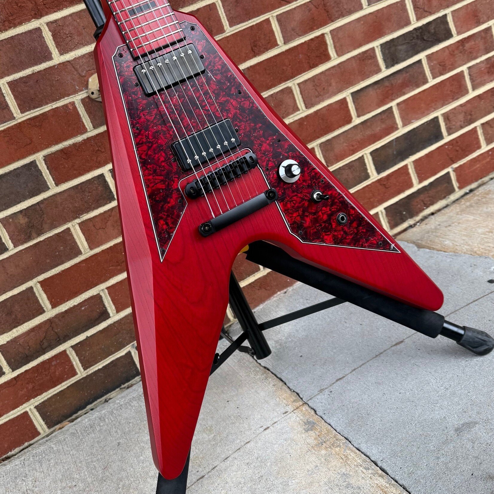 Dunable Guitars Dunable USA Asteroid 7-String, Crimson Red, Swamp Ash Body