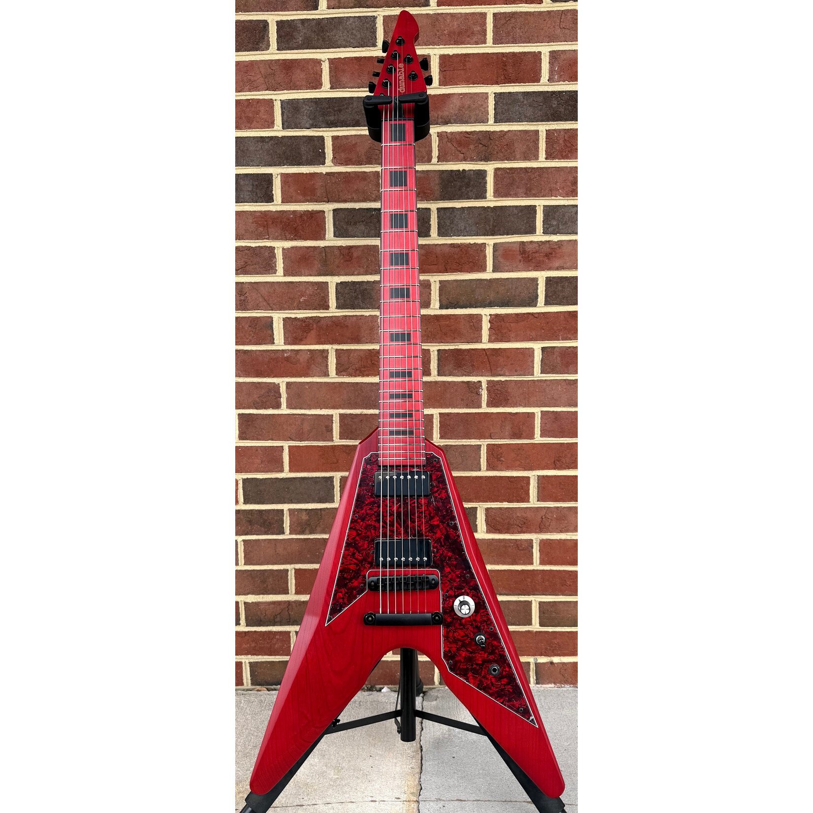 Dunable Guitars Dunable USA Asteroid 7-String, Crimson Red, Swamp Ash Body