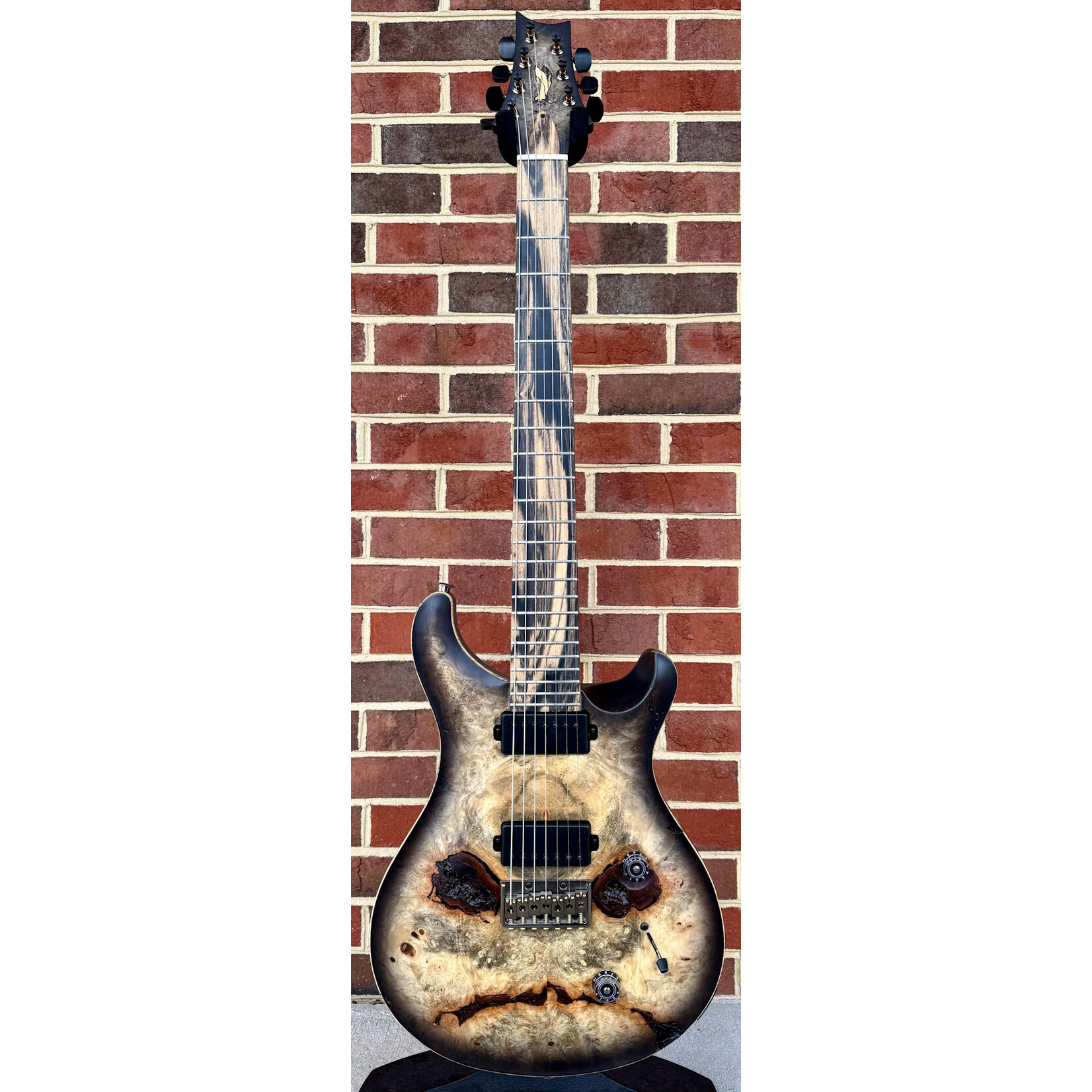 Paul Reed Smith Paul Reed Smith Private Stock Custom 24 7-String, Buckeye Burl Top, Black Limba Body, AAA East Indian Rosewood Neck, Pale Moon Ebony Fretboard, Velvetrone Ironside + Solium Pickups, Hardshell Case