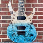 Mayones Mayones Duvell Elite 7, Aquamarine Horizon, 4A Eye Poplar Top, Mahogany Body, Master Grade Pale Moon Ebony Fretboard, Block Inlays, Velvetrone Ironside + Solium Pickups, Mayones Deluxe Bag