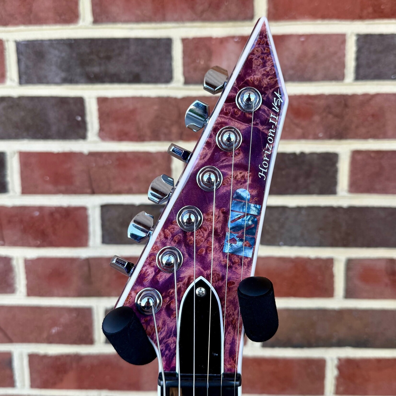 ESP ESP USA Limited Edition Horizon, 1 of 12, Pink Carmine, Maple Burl Top, Mahogany Body, Ebony Fretboard, EMG X Pickups, Gotoh Locking Tuners, Hardshell Case