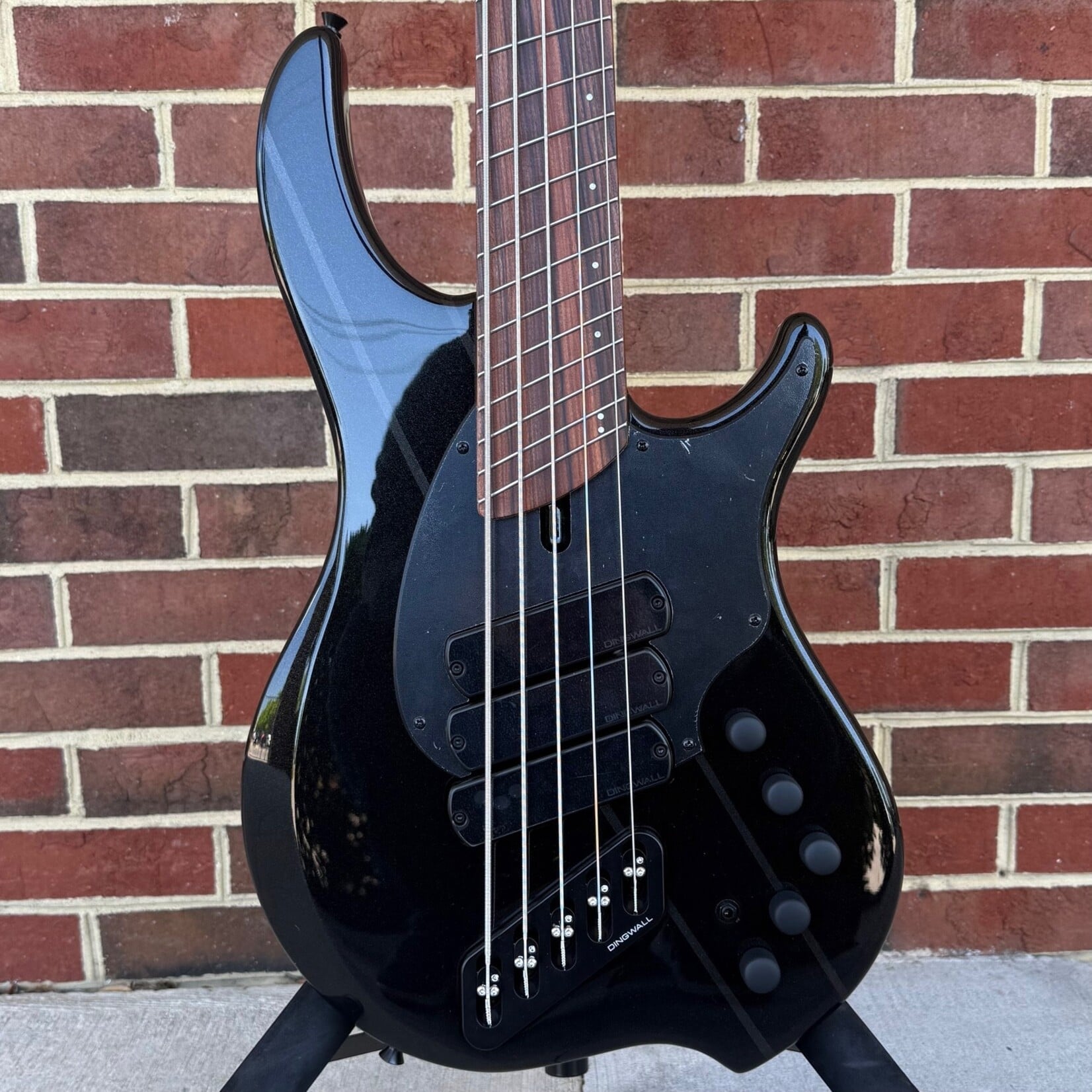 Dingwall Dingwall JT3 5-String John Taylor Signature Model, Stealth Black w/ Rio Stripes, Nyatoh Body, Maple Neck, Pau Ferro Fretboard, Matching Headstock, Neve Preamp, Gig Bag, SN# 20676